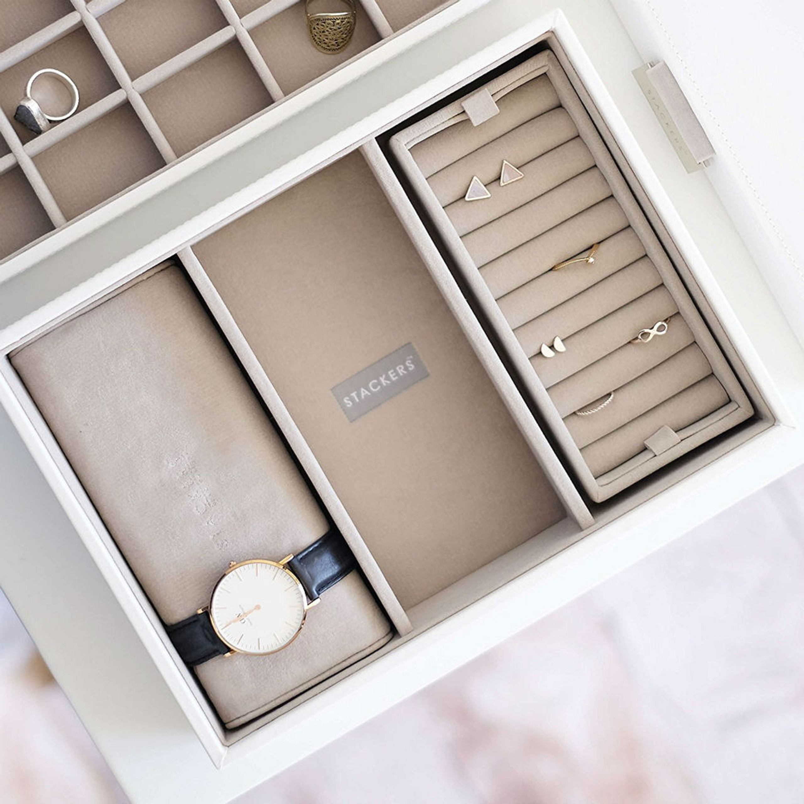 Stackers Jewellery Box Accessory Ring Roll - Grey  Howards Storage World