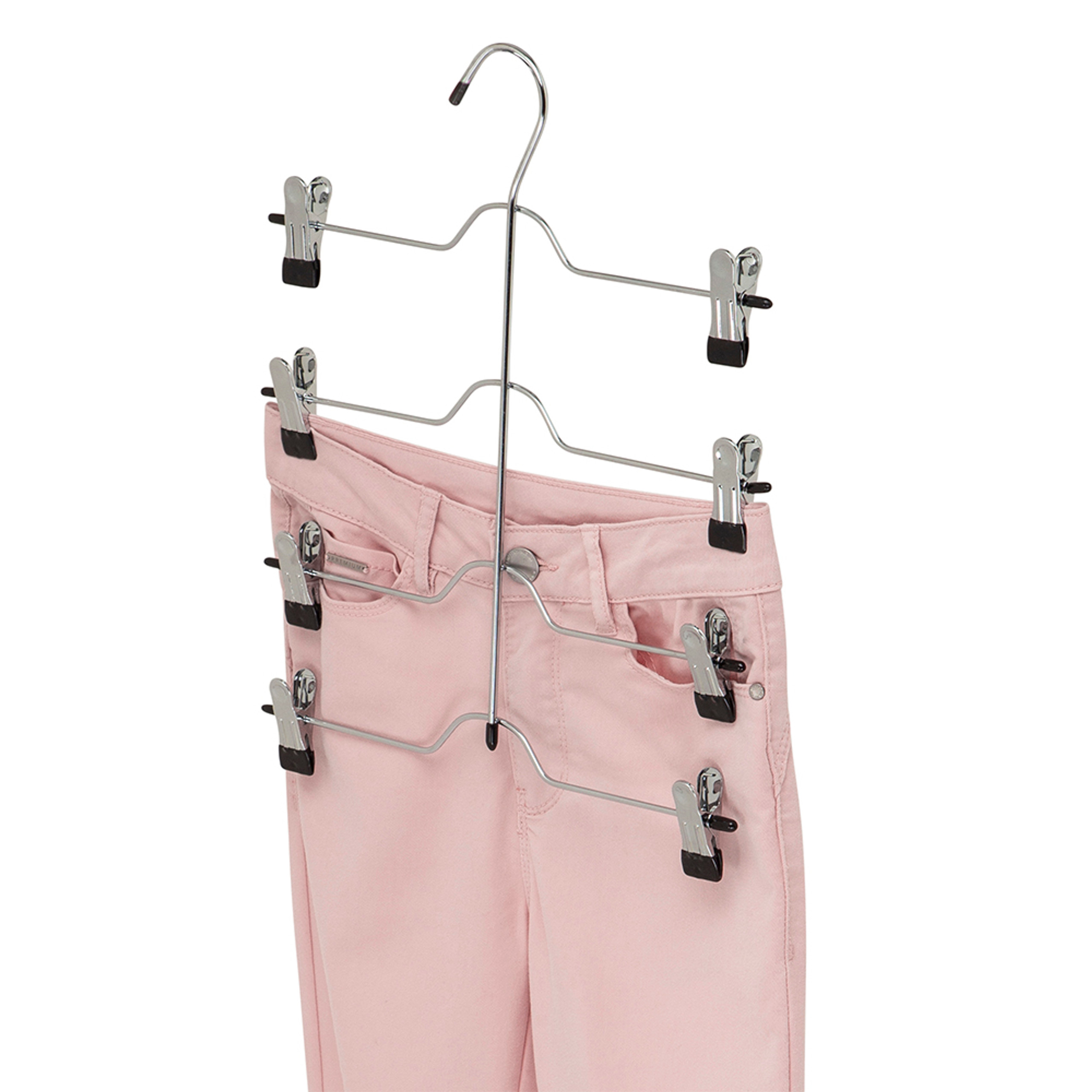 Howards Metal 4 Tier Hanger with Pant Clips Chrome Howards Storage
