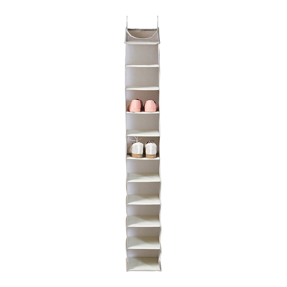 Howards Textured Fabric 10 Shelf Hanging Shoe Organiser Howards