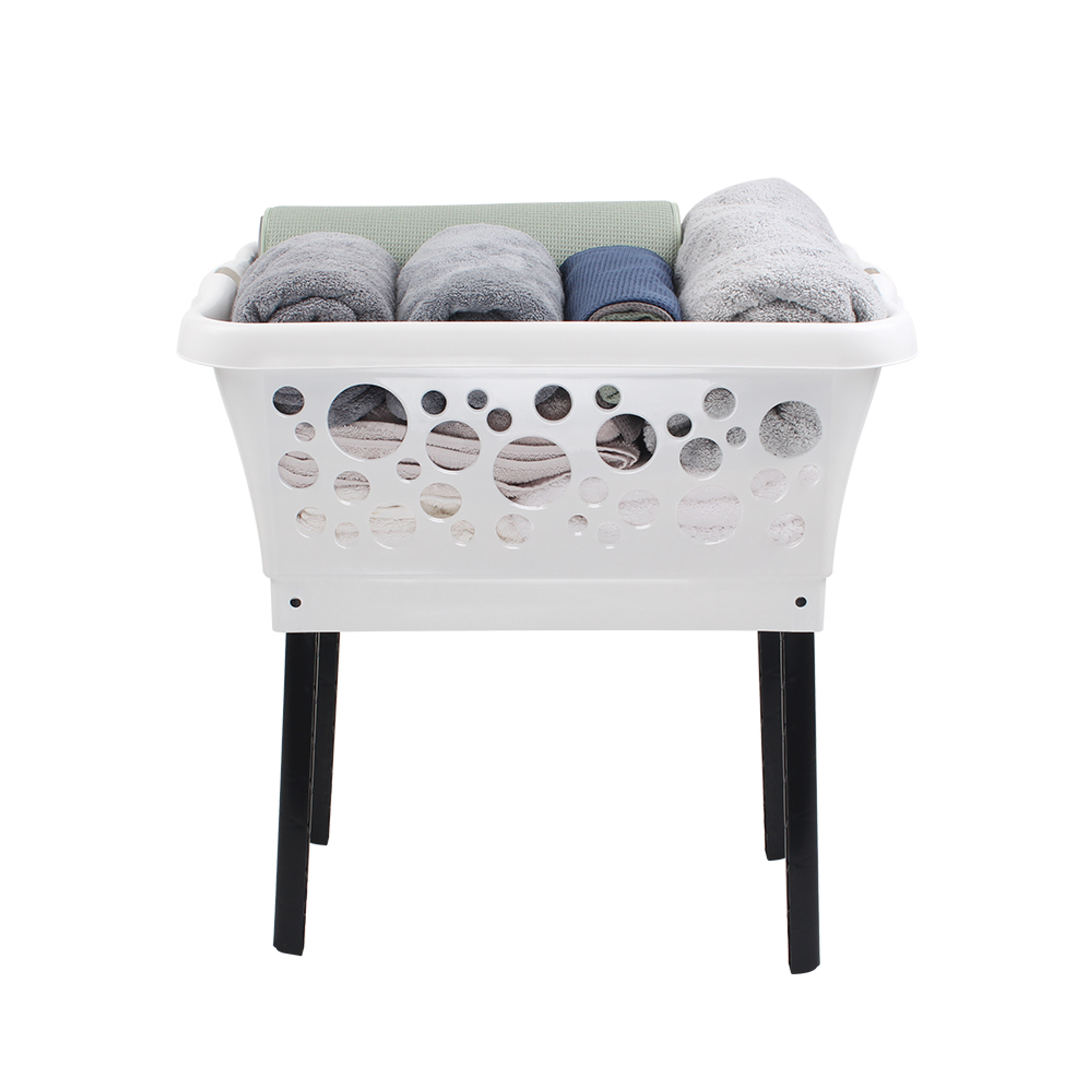 collapsible laundry basket with legs