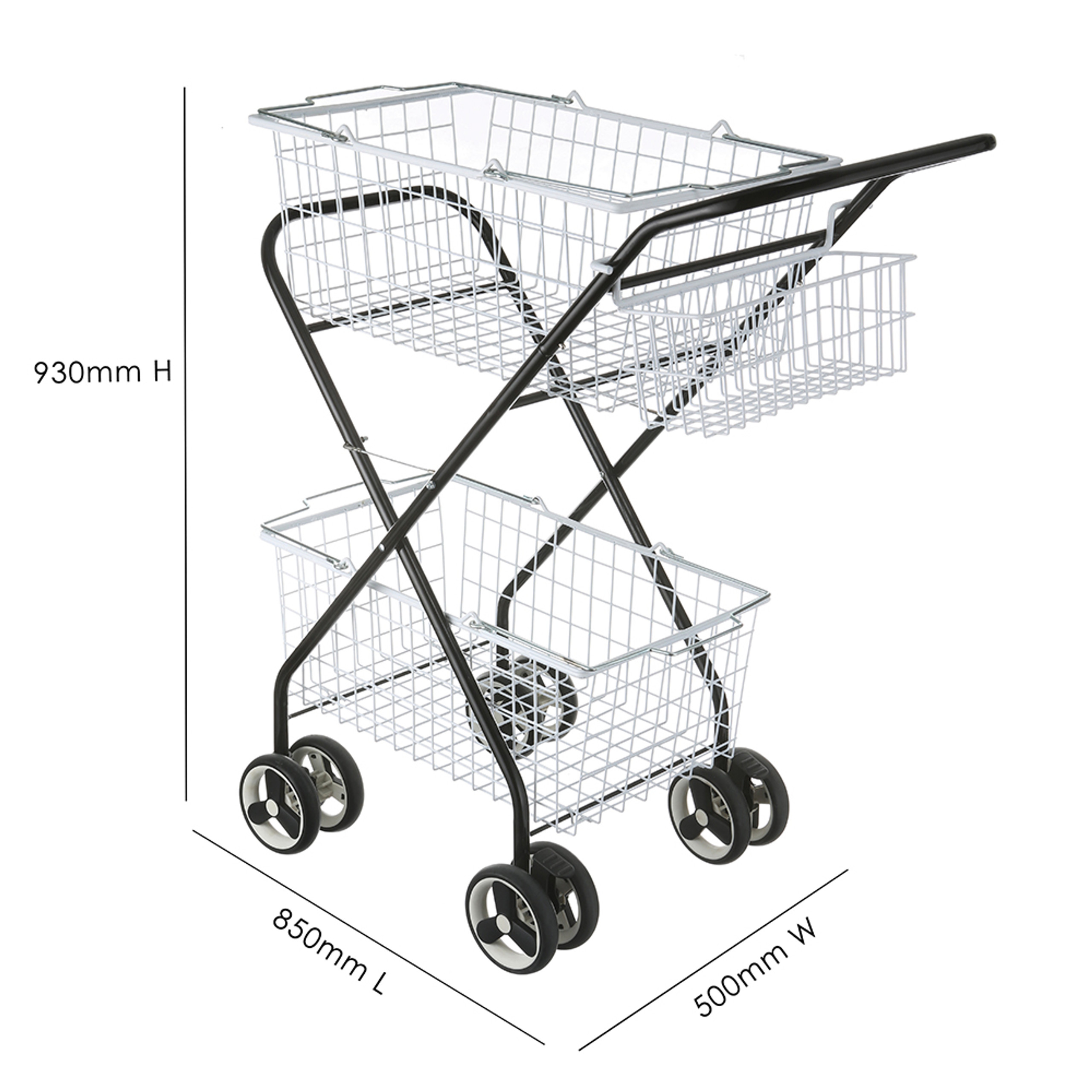 2 Tier Multipurpose Basket Trolley Howards Storage World