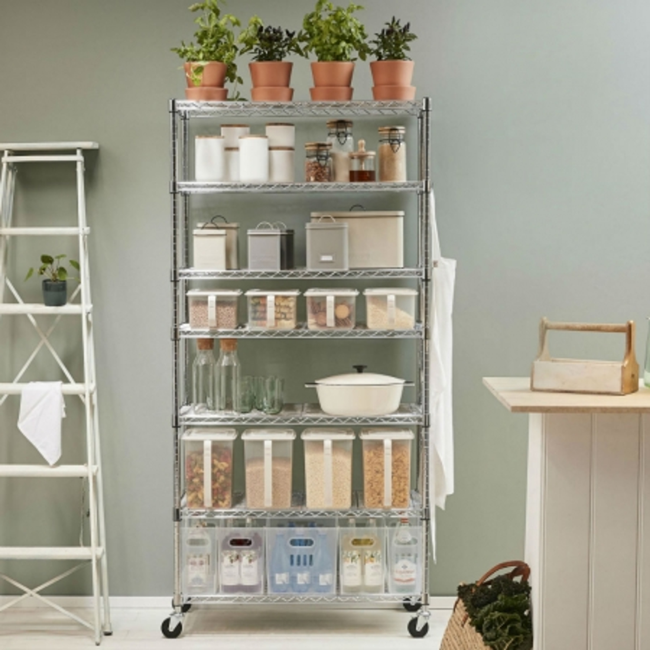 easybuild Custom 7 Shelf Pantry Unit with Wheels Howards Storage World