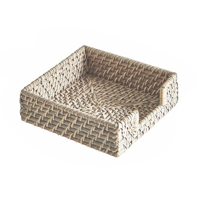 Rattan Napkin Holder - White