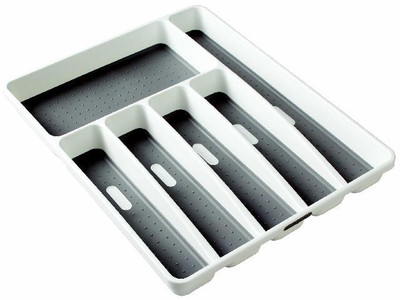 Zulay Kitchen Silverware Organizer Tray - 6-Compartment Non-Slip Maximize Storag