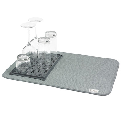 Polder Microfibre Dish Dry Mat with Glass Tray