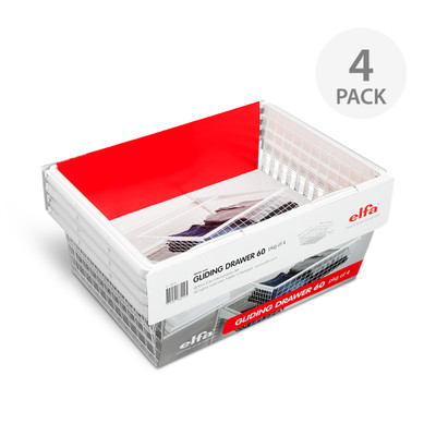elfa 40 Gliding Wire Drawer Kit 4 Pack - White