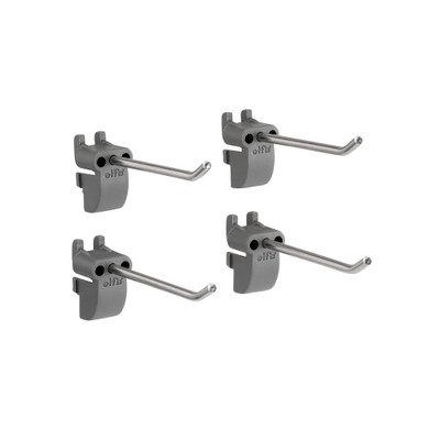 elfa Utility Pegboard Hook Long Tool 4-Pack - Grey