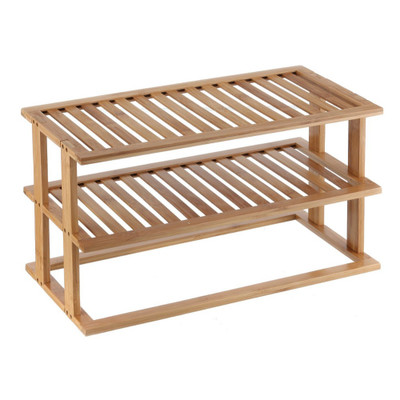 Bamboo 2-Tier Rectangular Cabinet Pantry Shelf Stacker