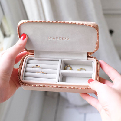 Stackers Medium Travel Jewellery Box - Blush | Howards Storage World