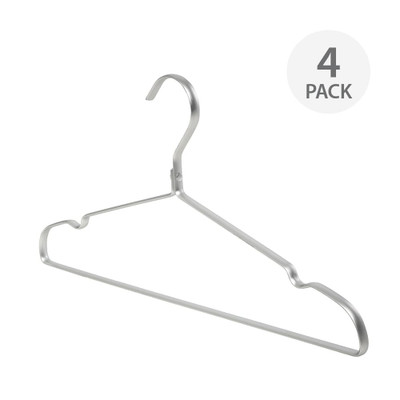 Howards Aluminium Shirt & Pant Hanger 4 Pack - Silver