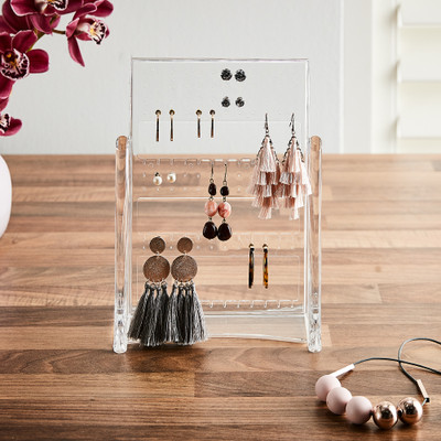 Acrylic Hanger Earring Display Stand Mini Cute Coat Hanger Stand Tab   Yahan Sab Behtar Hai