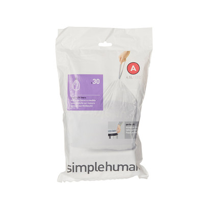 Simplehuman Liner Guide Code simplehuman Bin Liner 4.5L Code A - 30 Pack | Howards Storage World