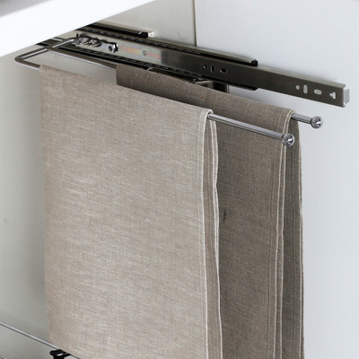 Tansel Pull Out Double Tea Towel Rack with Side Mount Slide Kit