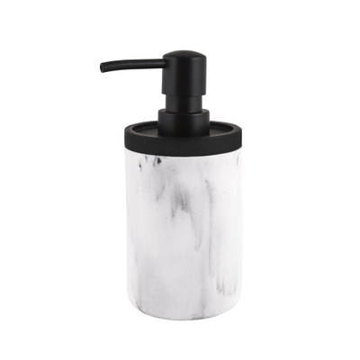 Marble Look Bathroom Soap/Lotion Pump with Black Trim