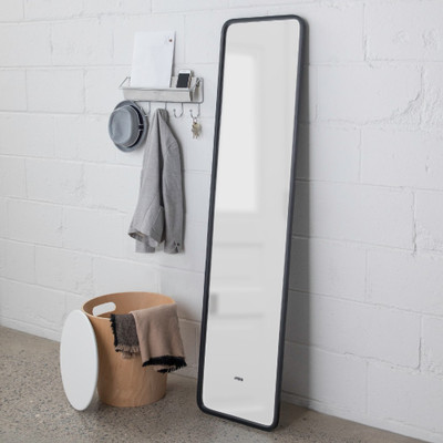 Umbra Hub Floor Leaning Mirror Black Howards Storage World