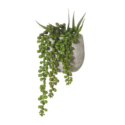 Faux String of Pearls in Cement Pot