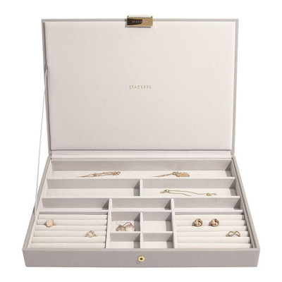 Stackers Supersize Jewellery Box with Lid - Taupe