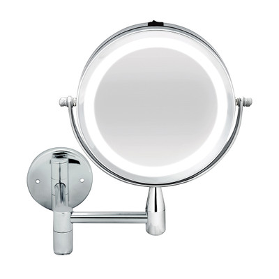 Double Sided Extendable Wall Mounted LED Mirror 2x Magnification