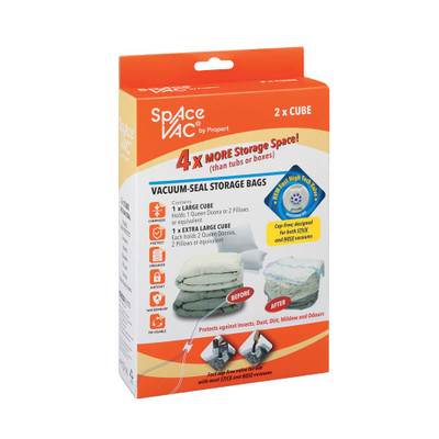 Space Vac Cube Large & Extra Large Vacuum Storage Bags - 2 Pack