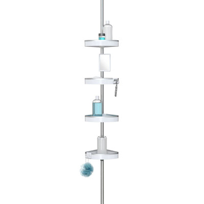 Better Living 4 Tier Tension Shower Caddy - White