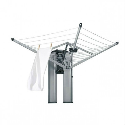 brabantia 24m WallFix Wall Mounted Clothes Dryer with Stainless Steel Storage Box