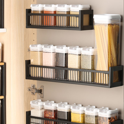 WilliamsWare Wall Mounted Spice Rack Large - Black | Howards Storage World