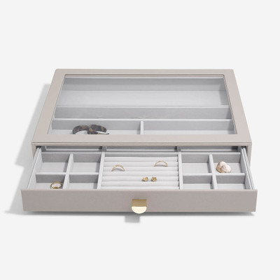 Stackers Supersize Drawer Jewellery Box Glass Lid Layer - Taupe