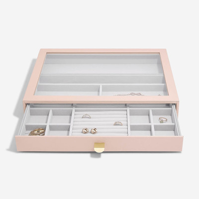 Stackers Supersize Drawer Jewellery Box Glass Lid Layer - Blush