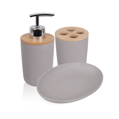 ECO BASICS 3 IN 1 VANITY BATHROOM SET CHARCOAL