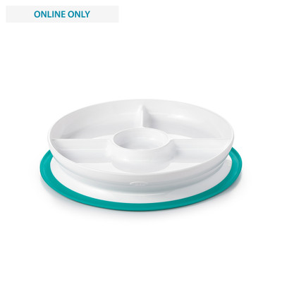 OXO Tot Stick & Stay Suction Divided Plate - Teal