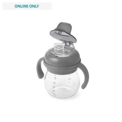 OXO TOT GROW SOFT SPOUT CUP WITH REMOVABLE HANDLES - GREY