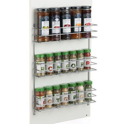 3 Tier Wall Mount Wire Spice Rack - Chrome | Howards Storage World