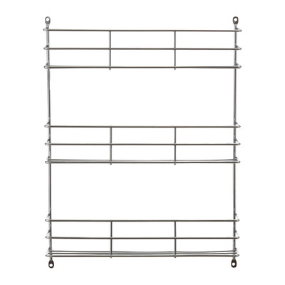 3 Tier Wall Mount Wire Spice Rack - Chrome | Howards Storage World