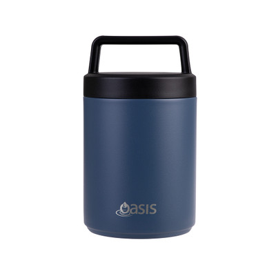 Oasis Stainless Steel Insulated Food Flask with Handle 480ml - Indigo