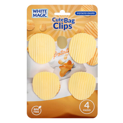 White Magic Cute Bag Clips 4 Pack - Potato Chips