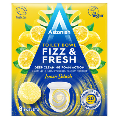 Astonish Toilet Bowl Fizz & Fresh 8 Tablets - Lemon Splash