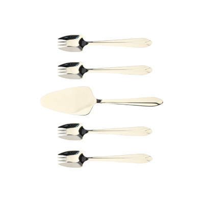 Splayd Stainless Steel Mirror Cake Server Cutlery Set - 5 Pieces