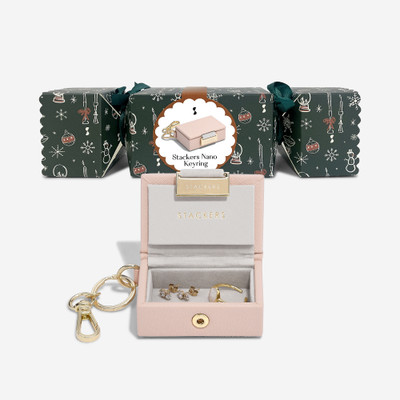 Stackers Nano Keyring Jewellery Box In Christmas Cracker - Blush