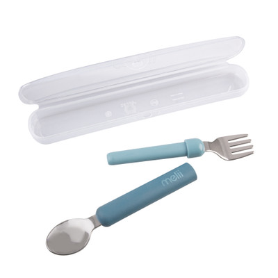 Melii Luxe Detachable Kids Spoon & Fork - Blue