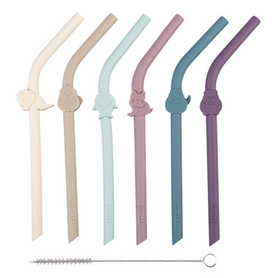Melii Luxe Silicone Kids Straws - 6 Pack