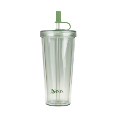 Oasis Acrylic Insulated Smoothie Tumbler - Green Apple