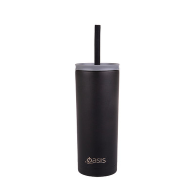 Oasis Super Sipper Tumbler with Straw 600ml - Black
