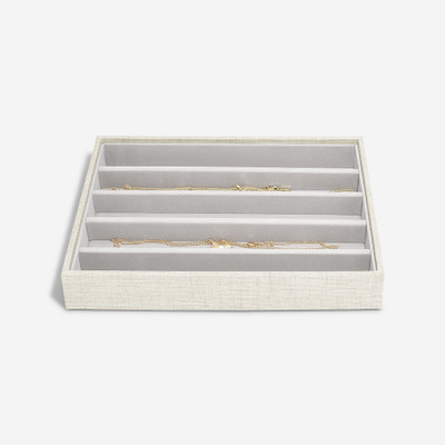 Stackers Classic Jewellery Box Tray 5 Compartment - Oatmeal/Linen