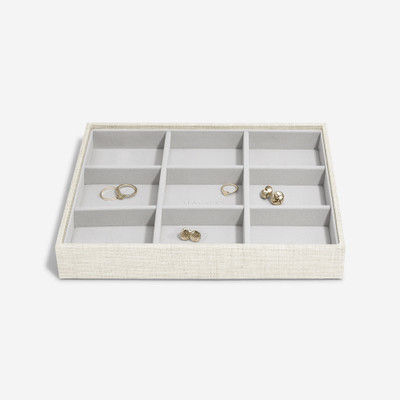 Stackers Classic Jewellery Box Tray 9 Compartment - Oatmeal/Linen