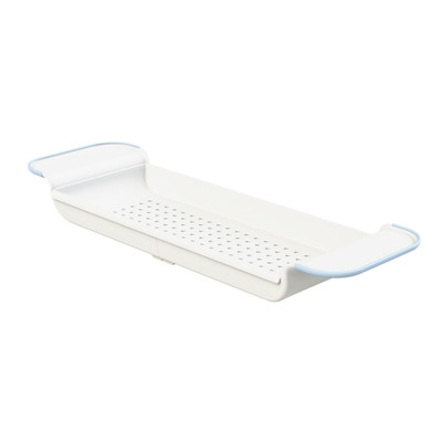 madesmart Expandable Bathtub Shelf - White/Blue