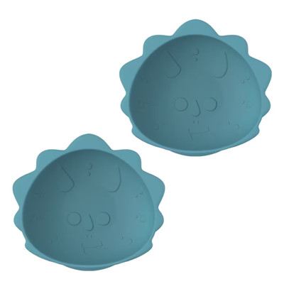 Melii Luxe Silicone Suction Kids Bowls 2 Pack - Dinosaur