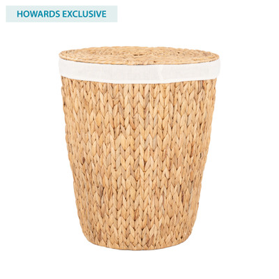 Howards Water Hyacinth Arrow Weave Laundry Hamper - Round