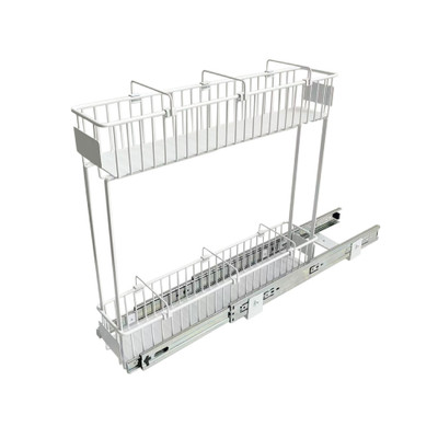 Williamsware 2 Tier Gliding Baskets 10/10cm - White
