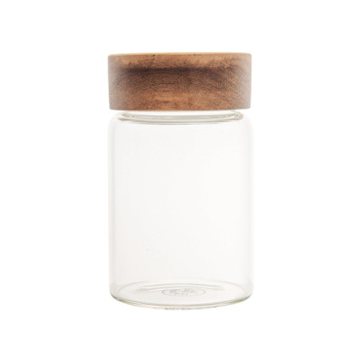 Glass Jar 250ml with Acacia Wood Lid - Round