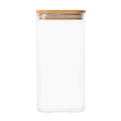 Glass Jar 1.75L with Bamboo Lid - Square